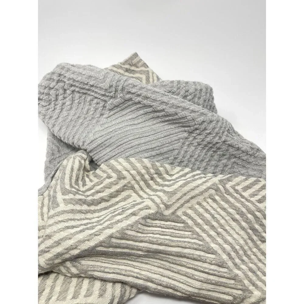 Pottery Barn Sweet July KING Pillow Shams Geometric Gray Set Of 2 Ayesha Curry